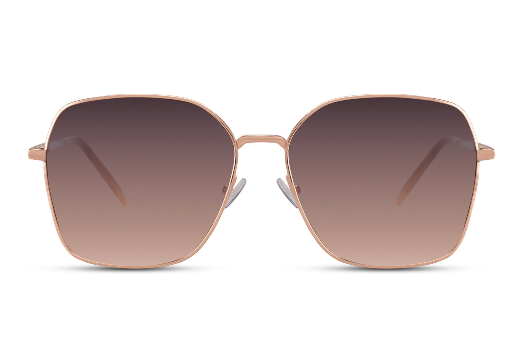 Brown oversized sunglasses with gold frame Paris style, elegant women sunglasses for holiday outfits, café looks and chic European summer fashion