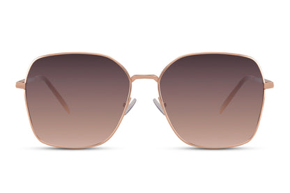 Brown oversized sunglasses with gold frame Paris style, elegant women sunglasses for holiday outfits, café looks and chic European summer fashion
