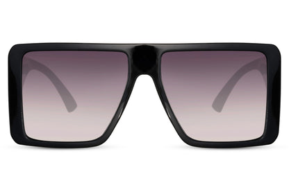 Paris oversized square sunglasses with black frame and gradient lenses, inspired by European fashion and designed for bold everyday style