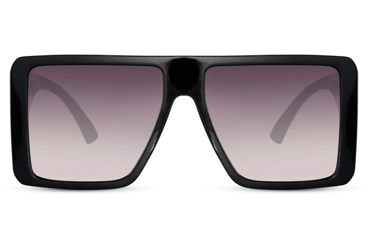 Paris oversized square sunglasses with black frame and gradient lenses, inspired by European fashion and designed for bold everyday style
