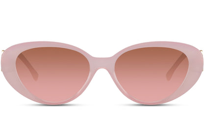 Pink tinted cat eye sunglasses for women with stylish frame and lightweight design
