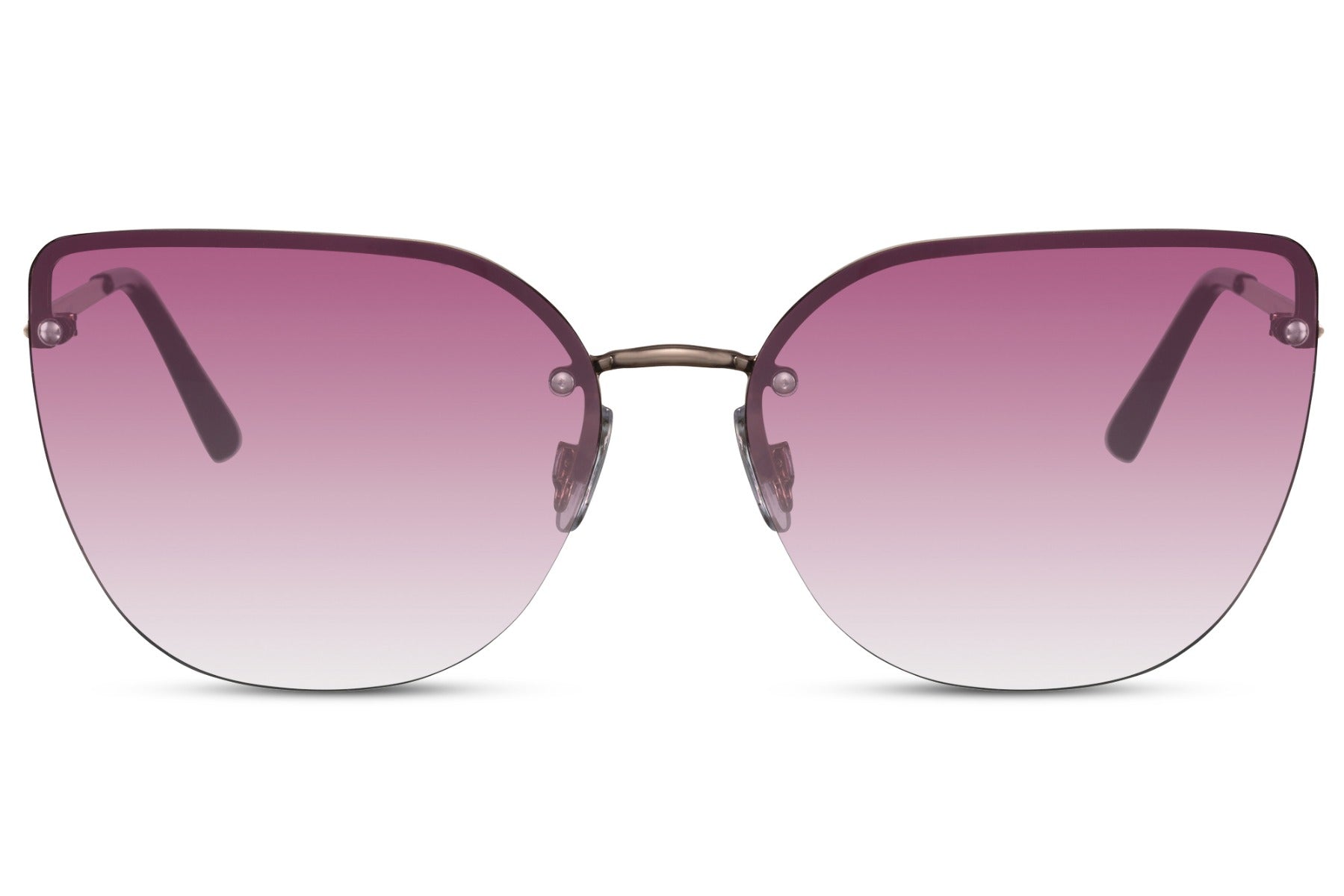 Pink lens cat eye sunglasses for women with elegant frame design and UV protection