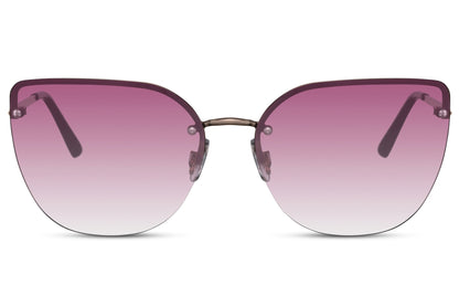 Pink lens cat eye sunglasses for women with elegant frame design and UV protection