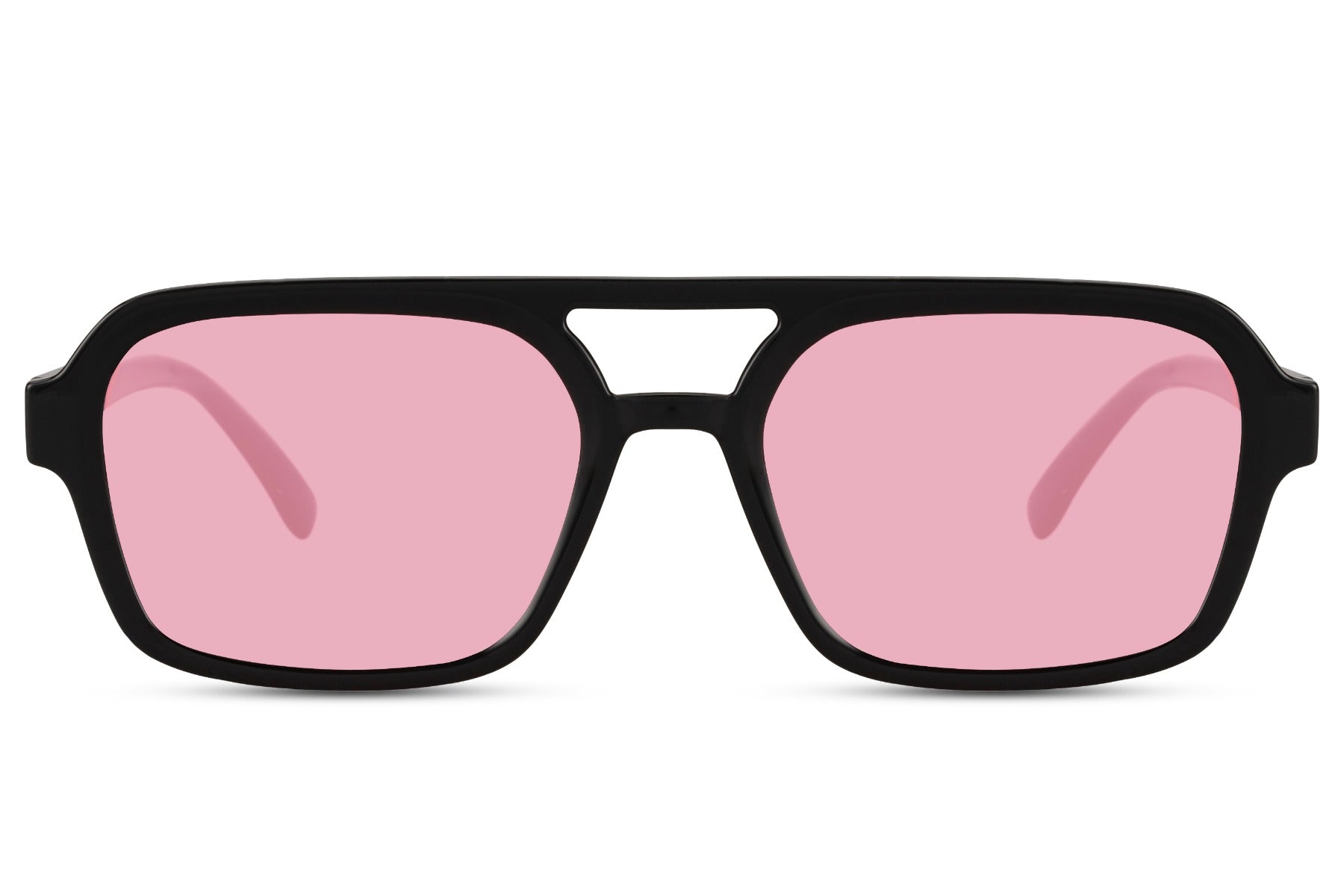 Pink lens aviator sunglasses combining retro aesthetics with a modern fashion-forward look