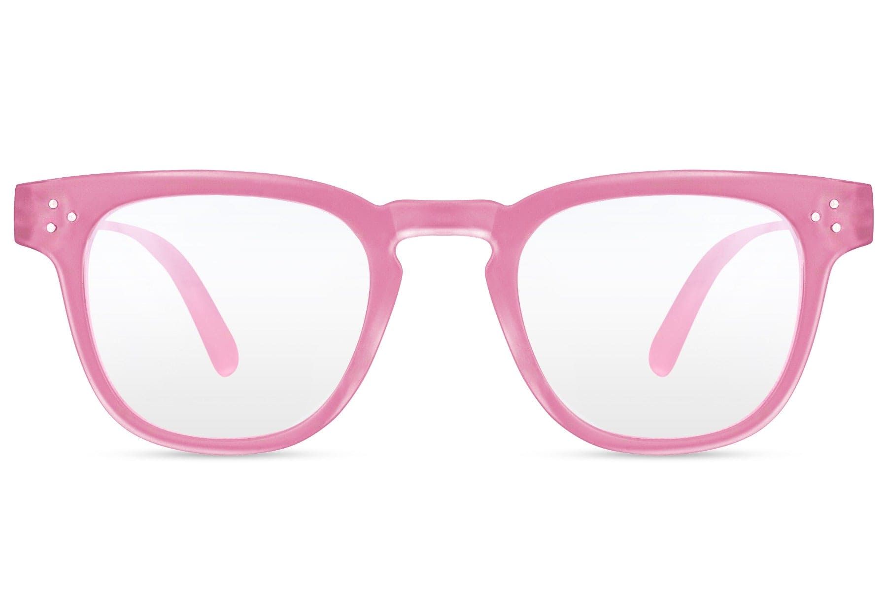 Pink square blue light filter glasses for women and men with lightweight frame for computer and mobile screen protection