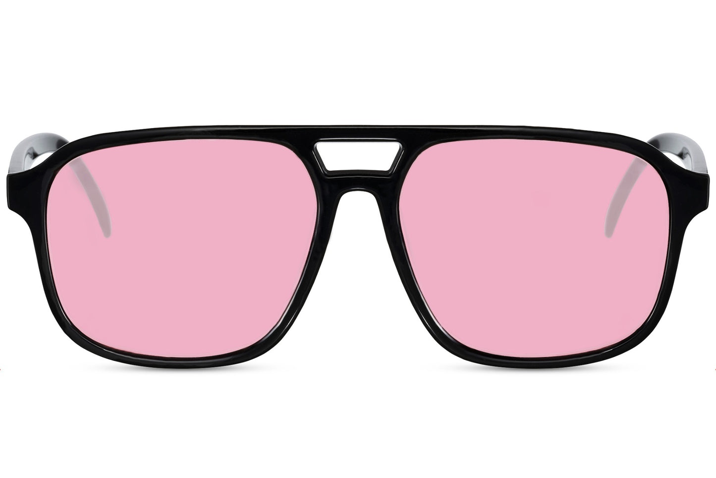 Pink tinted aviator sunglasses with a retro frame, perfect for fashion-forward outfits and modern styling