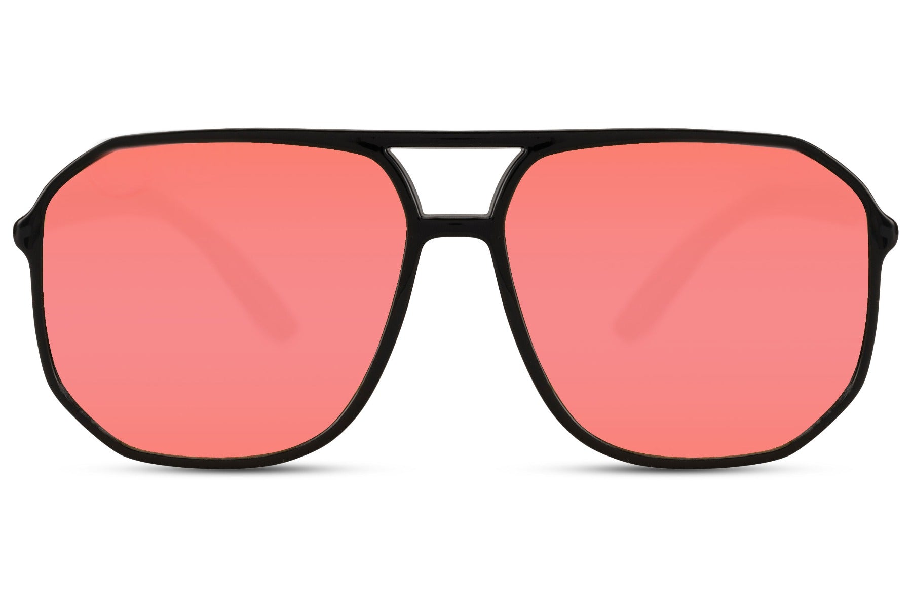 Pink tinted geometric aviator sunglasses for a statement fashion look and expressive styling