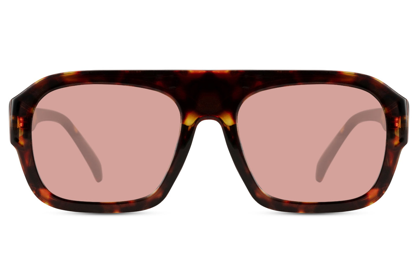Pink tinted rectangle aviator sunglasses blending retro aesthetics with a modern and stylish vibe