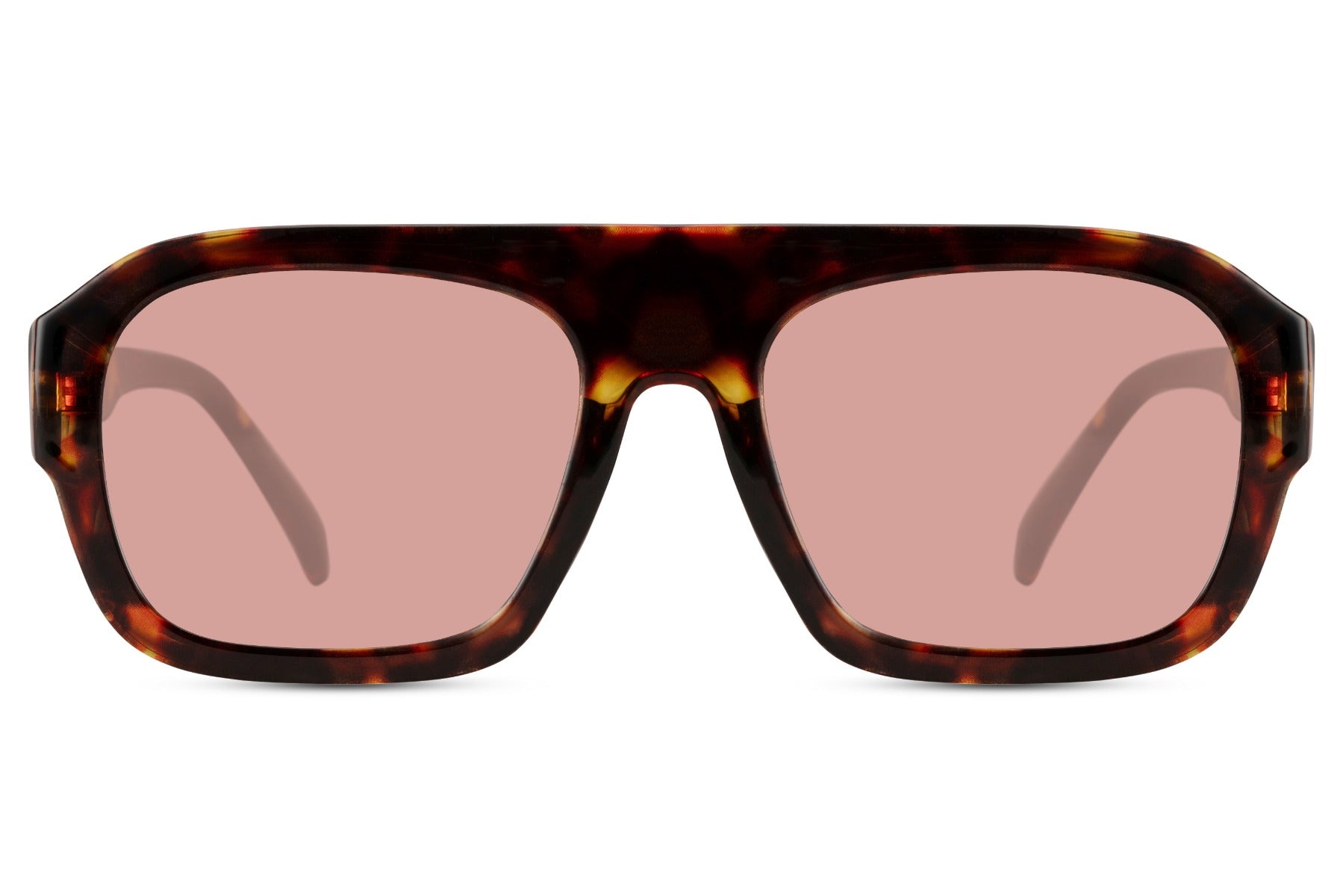 Pink tinted rectangle aviator sunglasses blending retro aesthetics with a modern and stylish vibe