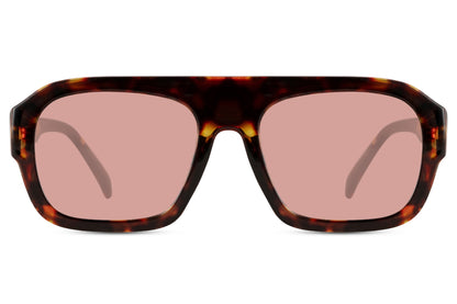 Pink tinted rectangle aviator sunglasses blending retro aesthetics with a modern and stylish vibe