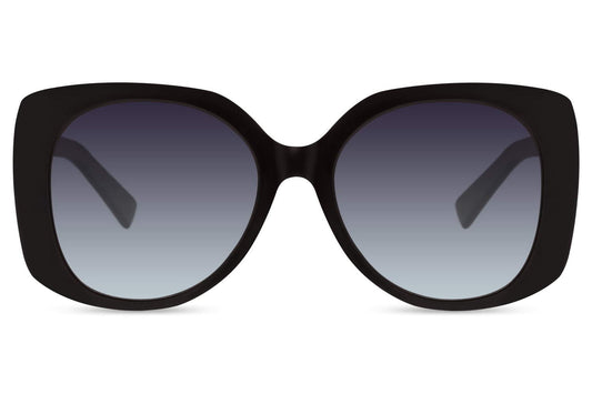Polarized oversized sunglasses with bold black frame and gradient lenses, UV400 protection sunglasses for women perfect for driving, summer travel and everyday wear