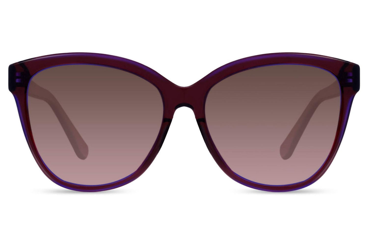 Polarized oversized sunglasses with purple frame and brown gradient lenses, designed for glare reduction and stylish everyday eye protection