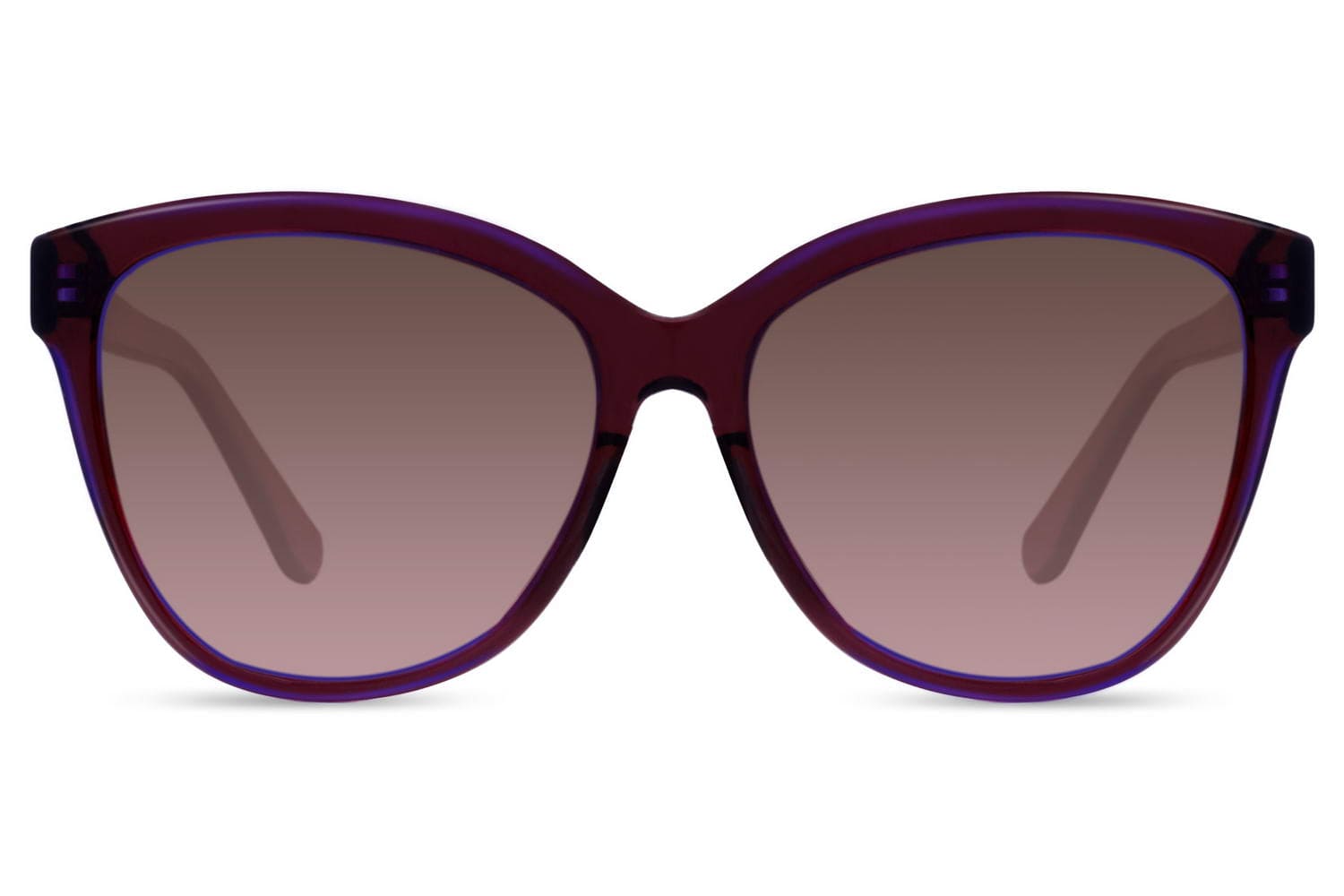 Polarized oversized sunglasses with purple frame and brown gradient lenses, designed for glare reduction and stylish everyday eye protection