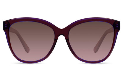 Polarized oversized sunglasses with purple frame and brown gradient lenses, designed for glare reduction and stylish everyday eye protection