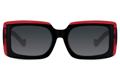 Black polarized rectangle sunglasses by Sunglass Station, bold unisex eyewear designed for clear vision and everyday comfort