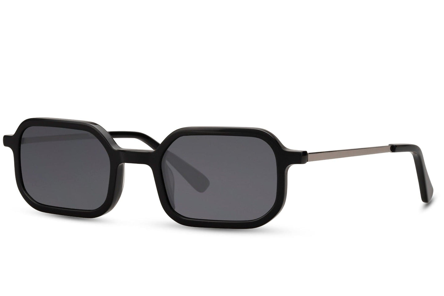 Unisex polarized rectangle sunglasses with black frame by Sunglass Station, retro-inspired eyewear offering UV protection and clear vision