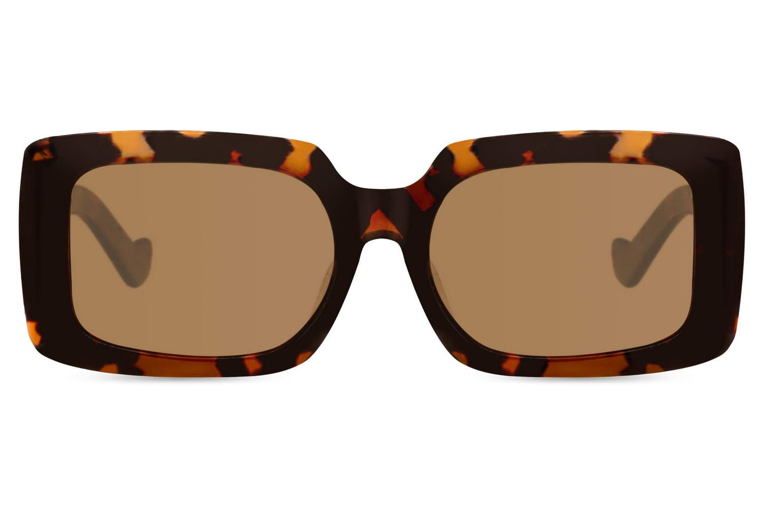 Polarized rectangle sunglasses with tortoiseshell frame and brown lenses by Sunglass Station, classic unisex eyewear with glare reduction and UV protection