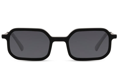 Unisex polarized rectangle sunglasses with grey lenses by Sunglass Station, lightweight retro eyewear with UV protection and enhanced visual clarity