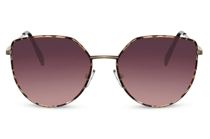 Purple gradient cat eye sunglasses with modern frame design and tinted lenses