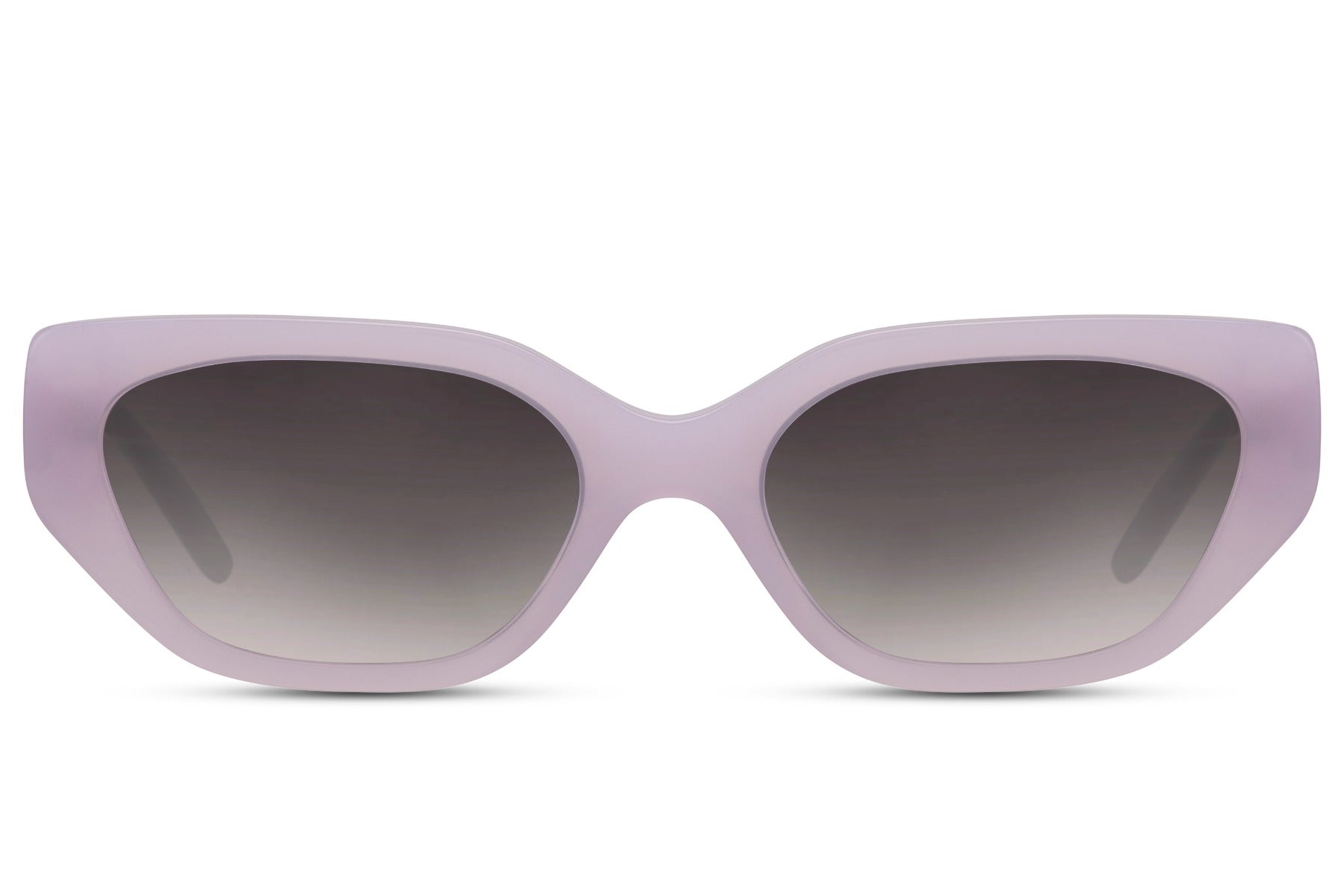 Grey lens geometric cat eye sunglasses with sleek frame and modern angular design