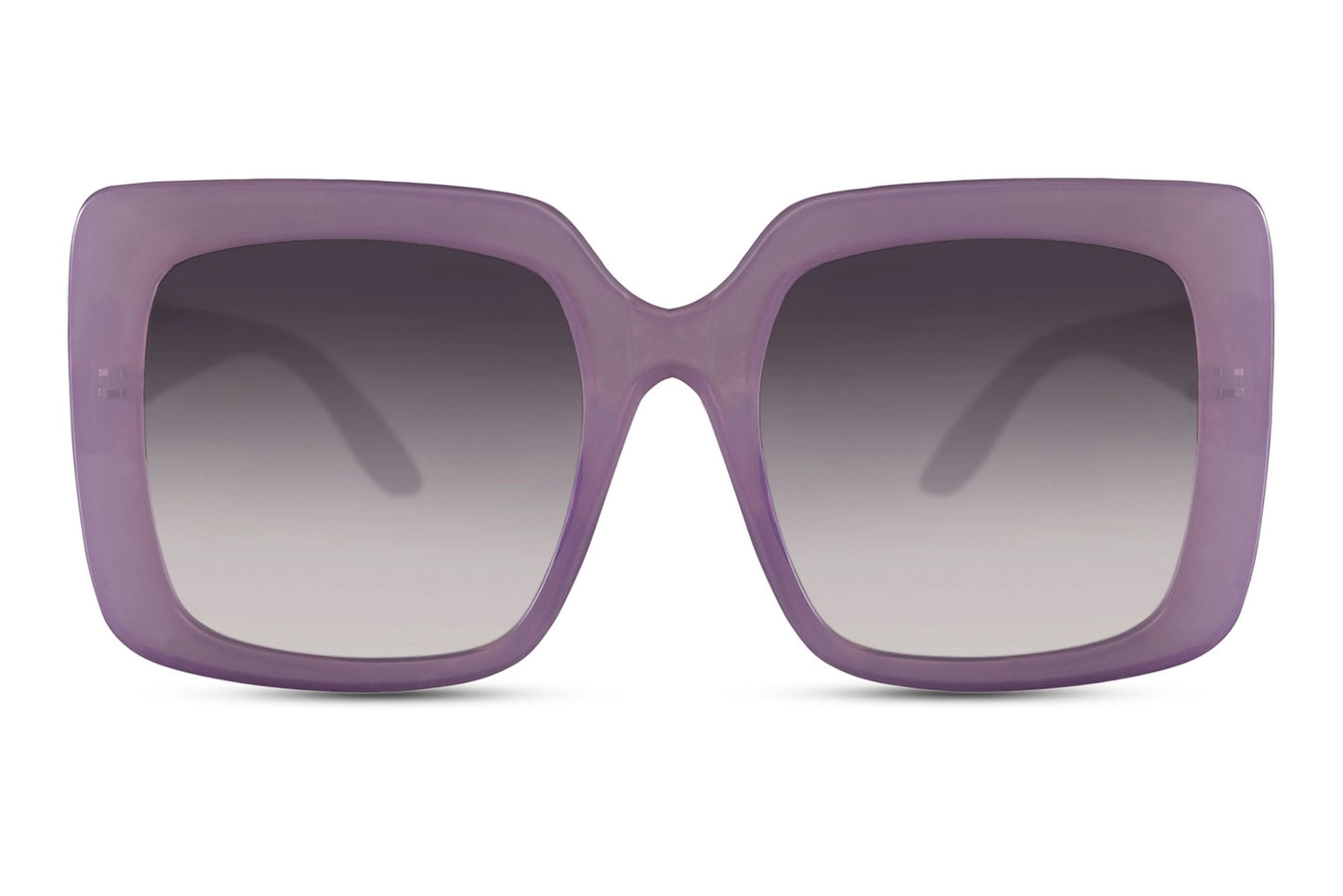 Oversized sunglasses with purple lenses and bold frame, stylish women sunglasses for trendy outfits, vacations and modern fashion wear