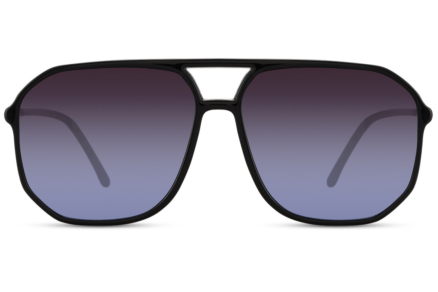 Purple tinted retro aviator sunglasses with geometric frame, offering a modern and stylish appearance