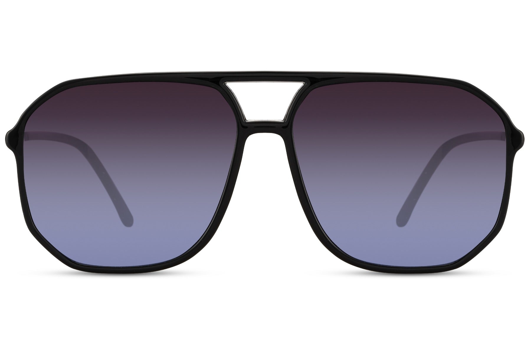 Purple tinted retro aviator sunglasses with geometric frame, offering a modern and stylish appearance
