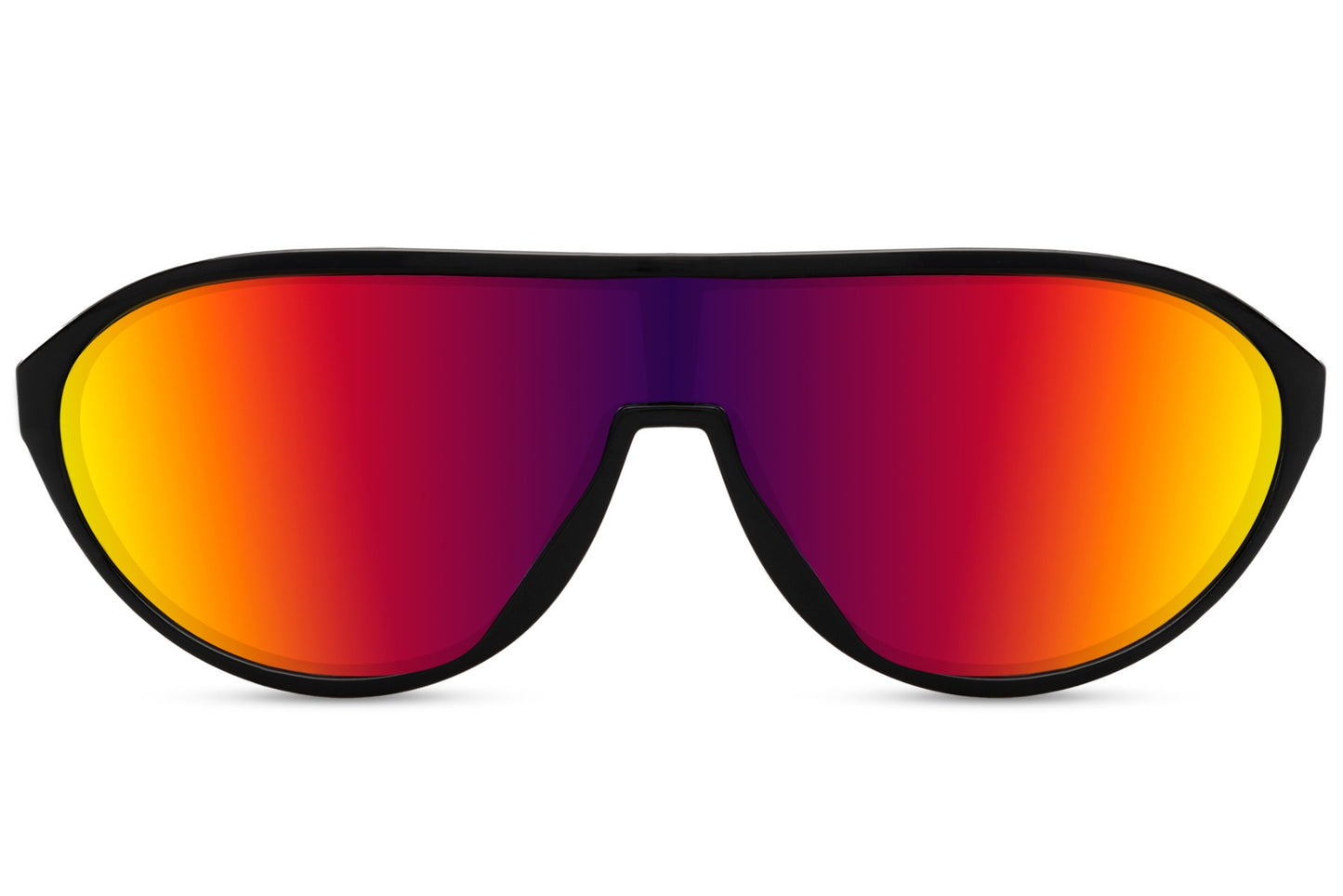 Rainbow mirrored aviator sunglasses designed for outdoor sports, providing bold style with high visibility and protection