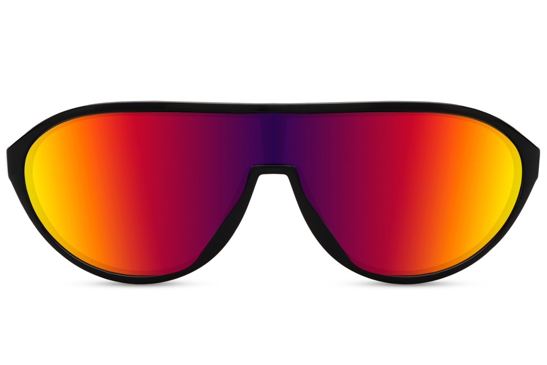 Rainbow mirrored aviator sunglasses designed for outdoor sports, providing bold style with high visibility and protection
