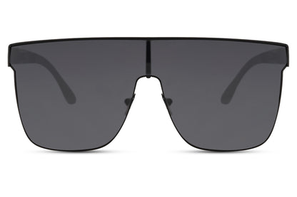Rectangle bold shield sunglasses with black shield lens by Sunglass Station, oversized unisex eyewear with UV protection, available with free shipping across the UK and Europe