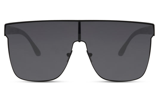 Rectangle bold shield sunglasses with black shield lens by Sunglass Station, oversized unisex eyewear with UV protection, available with free shipping across the UK and Europe