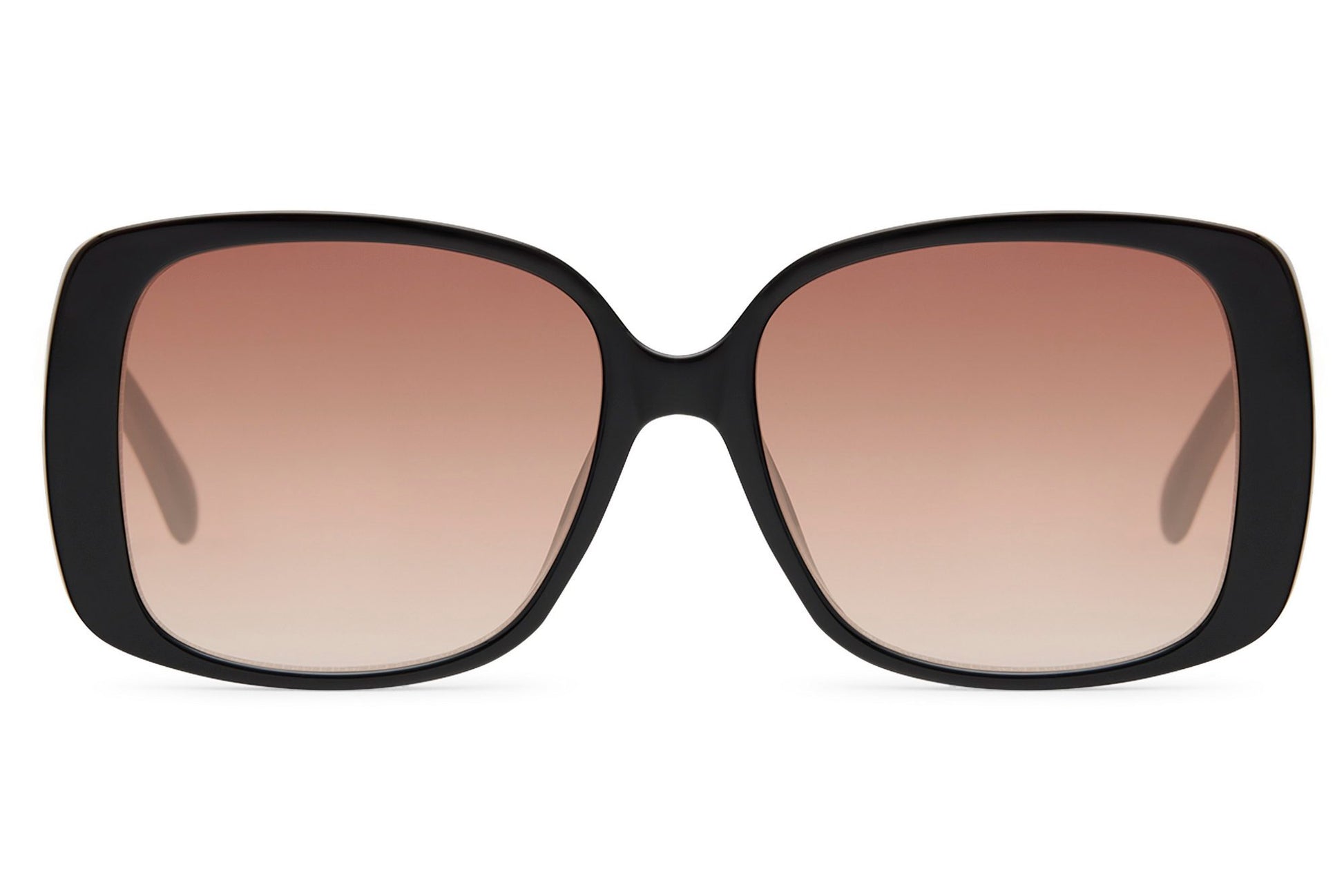 Black oversized rectangle sunglasses for women with brown gradient lenses by Sunglass Station, sleek and modern design suitable for versatile styling