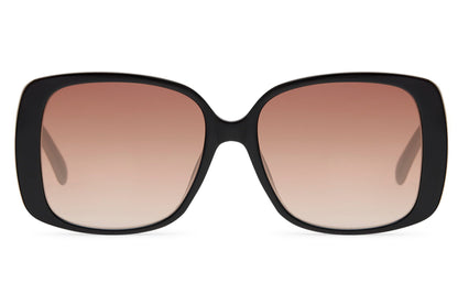 Black oversized rectangle sunglasses for women with brown gradient lenses by Sunglass Station, sleek and modern design suitable for versatile styling