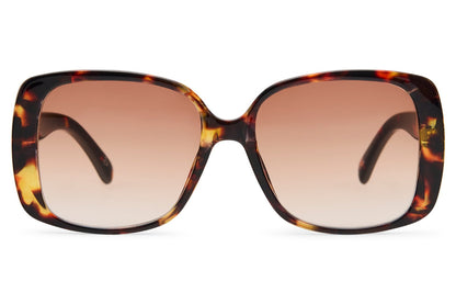 Tortoiseshell oversized sunglasses with light brown lenses by Sunglass Station, fashionable women’s eyewear with a bold frame and contemporary appeal