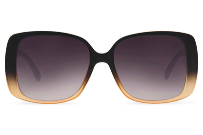 Women’s oversized rectangle sunglasses with purple gradient lenses and black frame by Sunglass Station, statement eyewear with a modern fashion-forward style