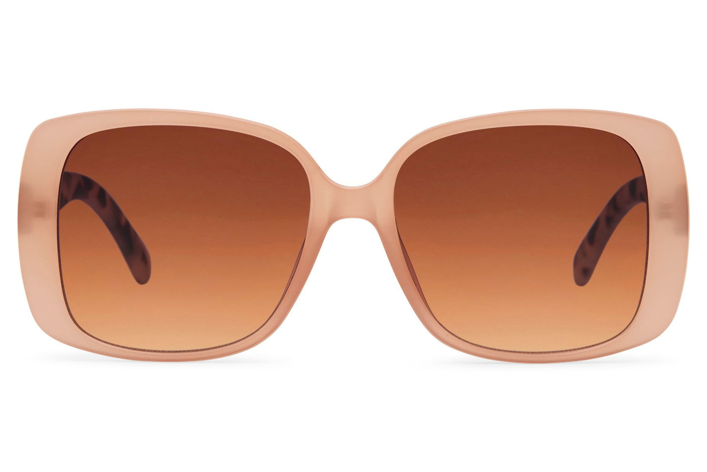 Transparent brown oversized rectangle sunglasses for women by Sunglass Station, lightweight stylish design influenced by European summer fashion trends