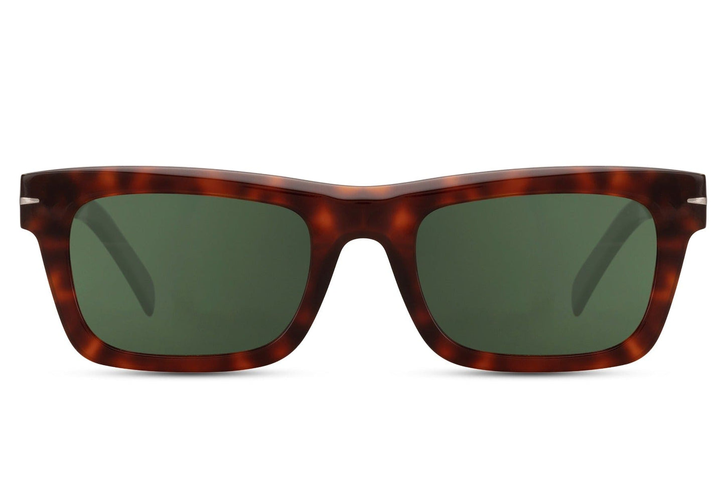 Polarized rectangle sunglasses with green lenses by Sunglass Station, stylish unisex eyewear offering clear vision, UV protection, and a refined modern look