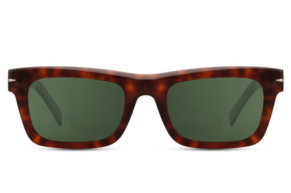 Polarized rectangle sunglasses with green lenses by Sunglass Station, stylish unisex eyewear offering clear vision, UV protection, and a refined modern look