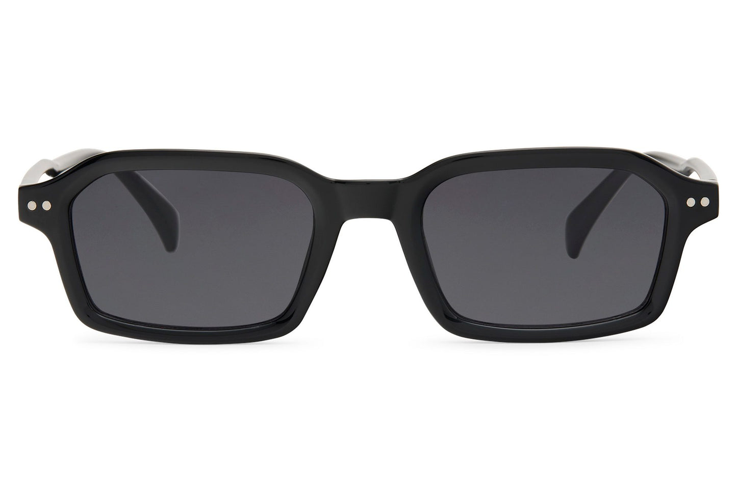 Black rectangle sunglasses for men by Sunglass Station, timeless design with durable polycarbonate lenses for everyday wear