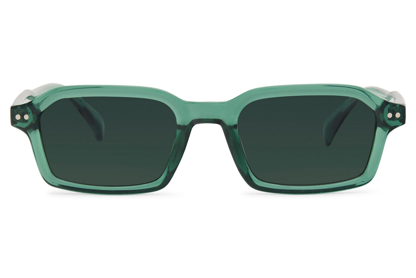 Olive green rectangle sunglasses for men by Sunglass Station, timeless design with durable polycarbonate lenses for everyday wear