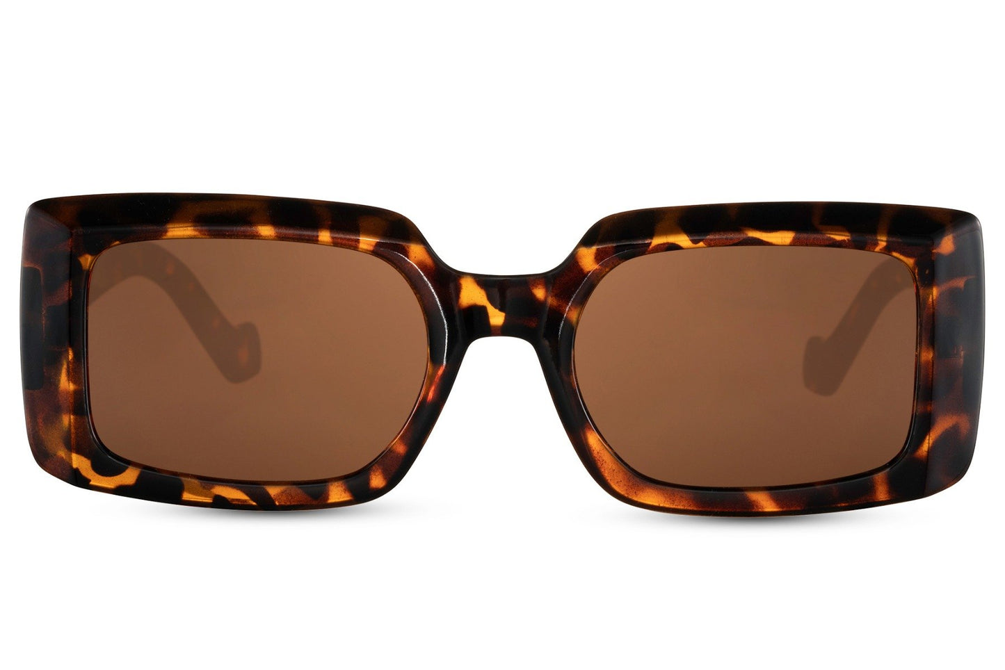 Rectangle sunglasses with tortoiseshell frame and dark lenses by Sunglass Station, durable and stylish unisex eyewear