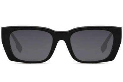 Classic rectangle sunglasses with black frame and dark lenses by Sunglass Station, unisex eyewear with a sleek and timeless design
