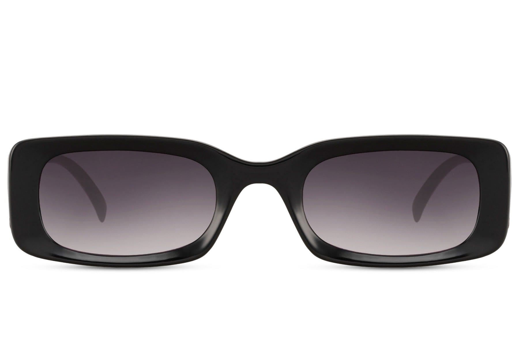 Sleek rectangle sunglasses with purple lenses by Sunglass Station, bold unisex eyewear with a trending modern look