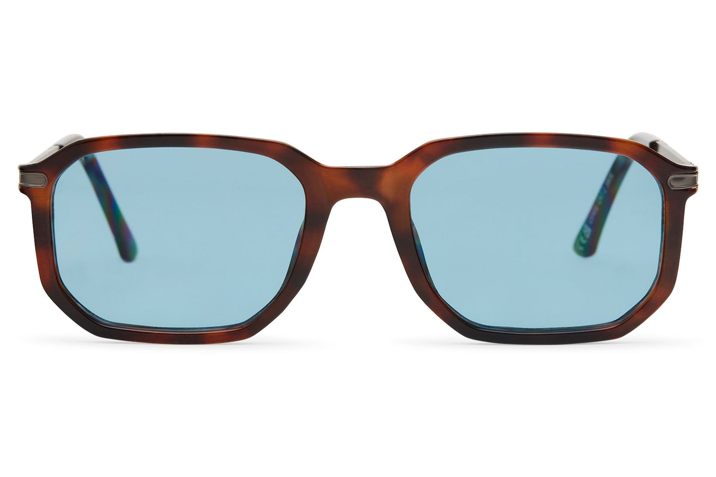 Unisex rectangle sunglasses with blue gradient lenses by Sunglass Station, modern eyewear with a sleek frame and versatile fashion appeal