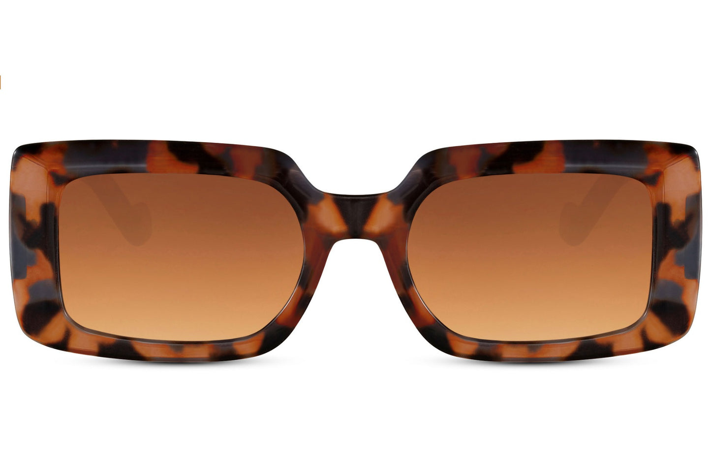 Rectangle sunglasses with brown animal print frame by Sunglass Station, stylish unisex eyewear with a bold rectangular design
