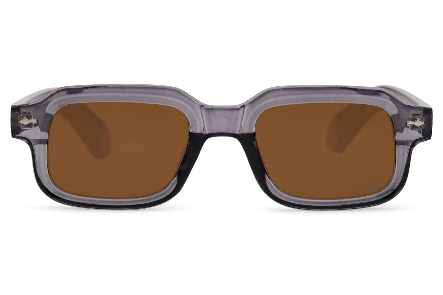Rectangle sunglasses with brown frame and brown lenses by Sunglass Station, men’s eyewear designed for daily comfort