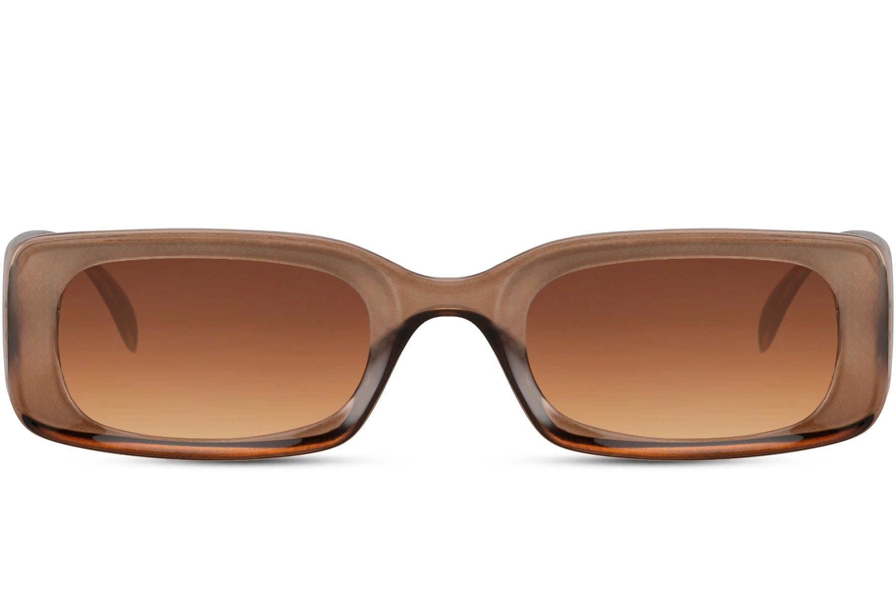 Sleek rectangle sunglasses with brown frame and dark lenses by Sunglass Station, unisex eyewear combining classic tones with a modern design