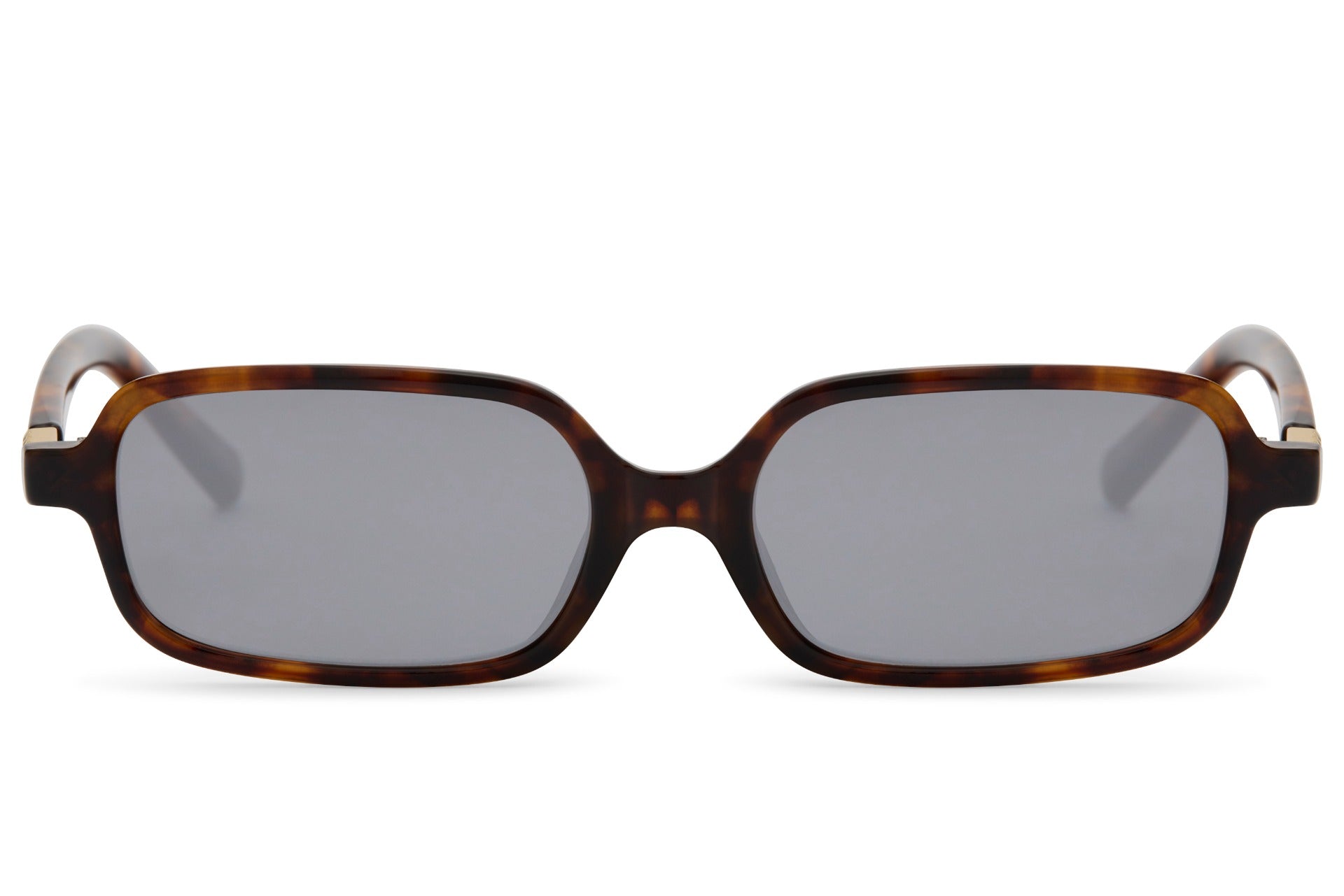 Rectangle sunglasses with brown frame and dark lenses by Sunglass Station, unisex eyewear with durable polycarbonate construction