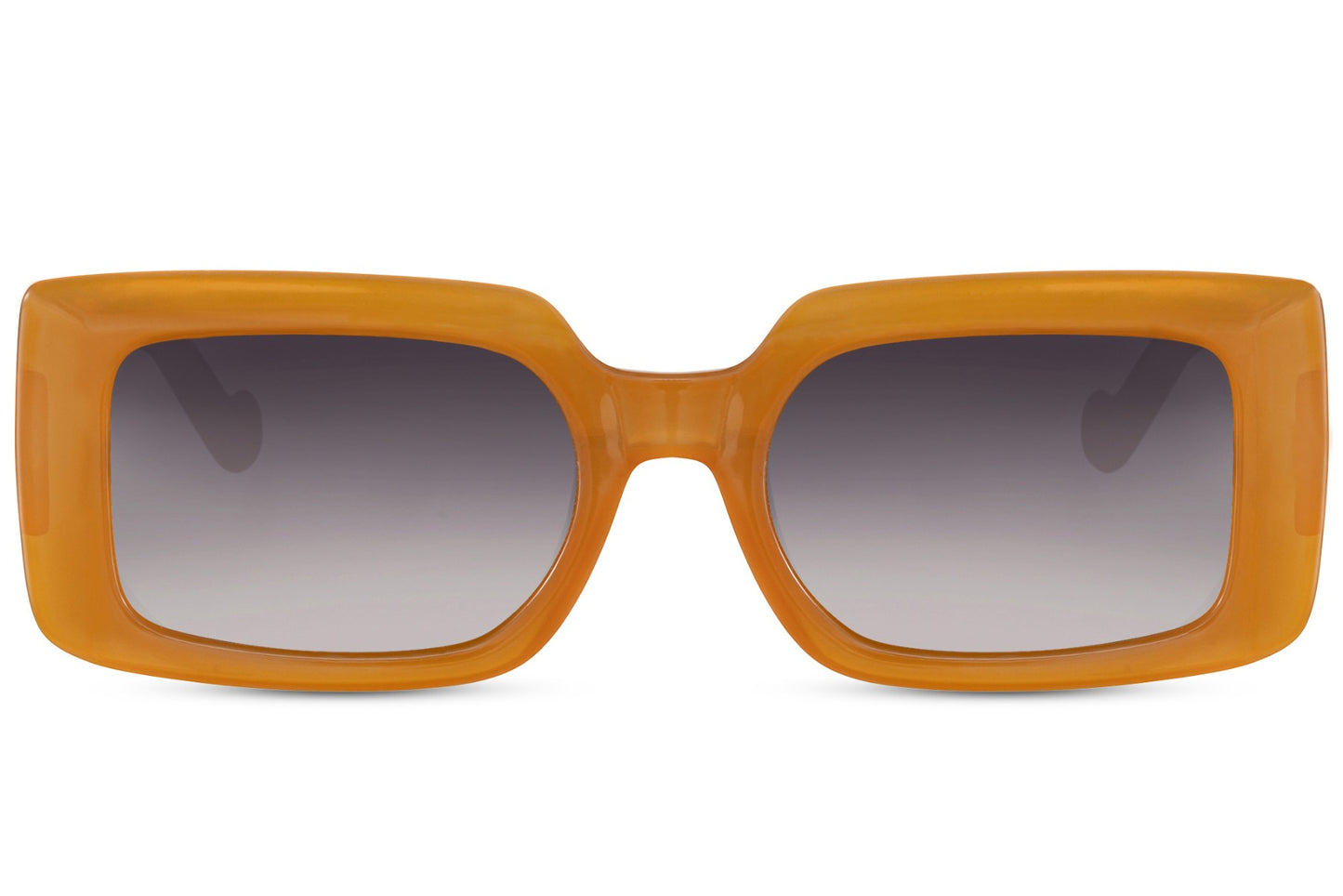 Rectangle sunglasses with orange frame and gradient lenses by Sunglass Station, trendy unisex eyewear ideal for summer fashion