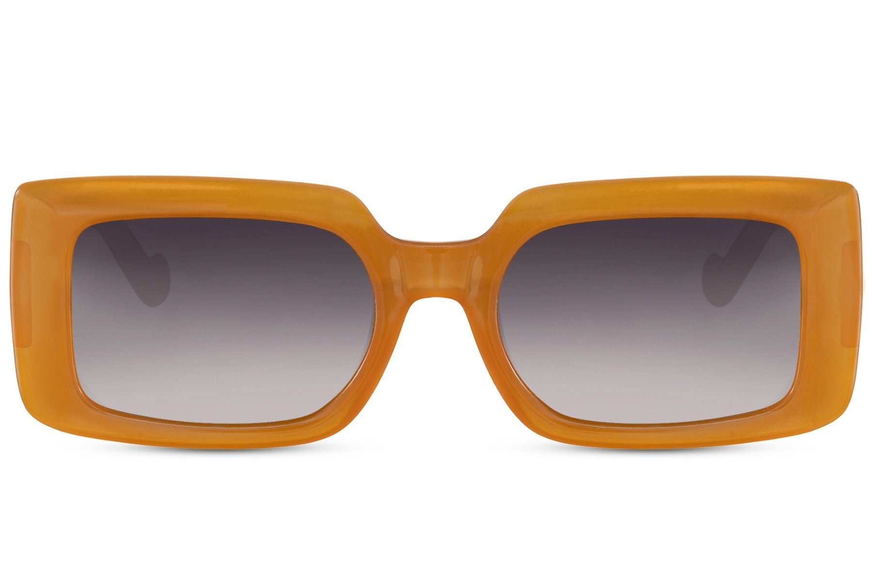 Rectangle sunglasses with orange frame and gradient lenses by Sunglass Station, trendy unisex eyewear ideal for summer fashion
